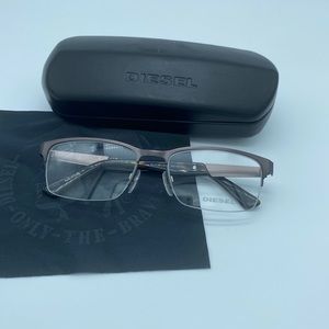 Diesel 5235 Matte Dark Ruthenium Semi-Rimless Ophthalmic Frame